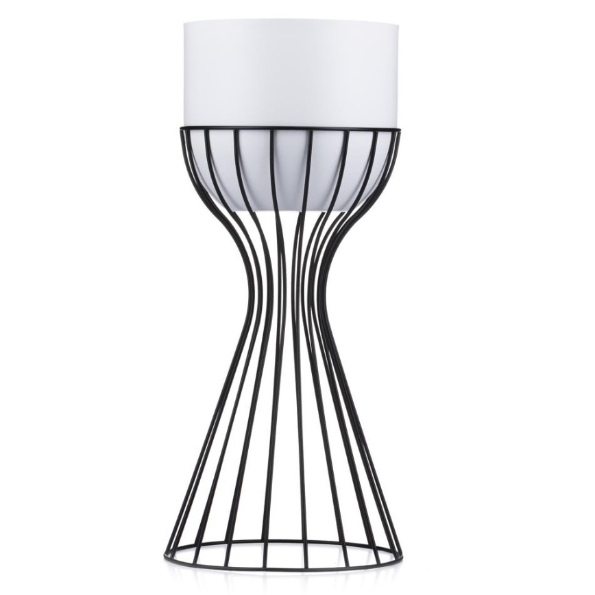 Blomsterkrukke metal LOFT 46x20 cm sort/hvid