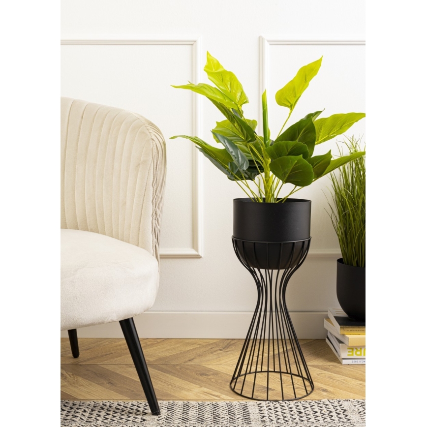 Blomsterkrukke metal LOFT 46x20 cm sort