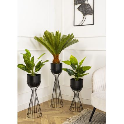 Blomsterkrukke metal LOFT 46x20 cm sort