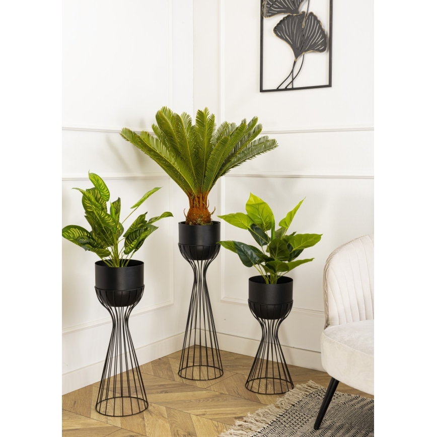 Blomsterkrukke metal LOFT 46x20 cm sort