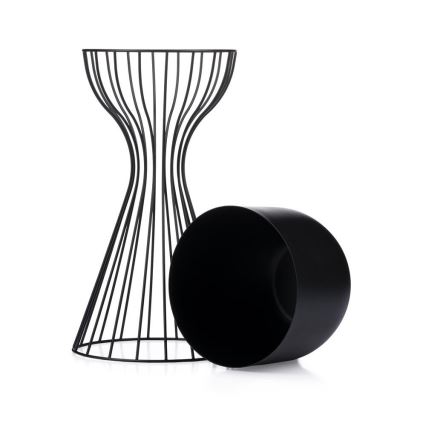 Blomsterkrukke metal LOFT 46x20 cm sort