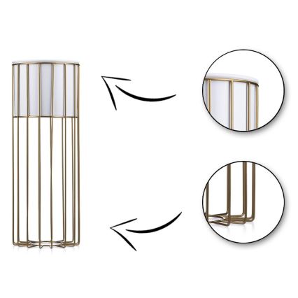 Blomsterkrukke metal LOFT 55x20 cm guldfarvet/hvid