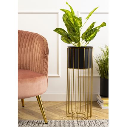 Blomsterkrukke metal LOFT 55x20 cm guldfarvet/sort
