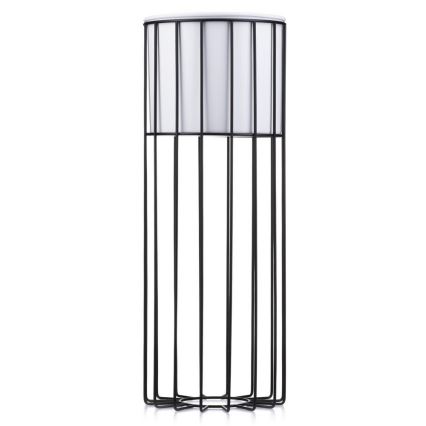 Blomsterkrukke metal LOFT 55x20 cm sort/hvid