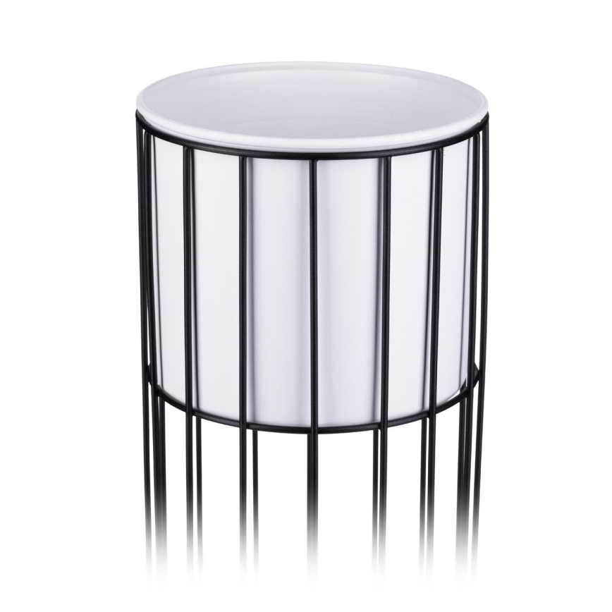 Blomsterkrukke metal LOFT 55x20 cm sort/hvid