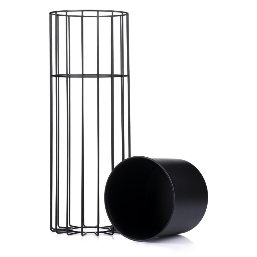 Blomsterkrukke metal LOFT 55x20 cm sort