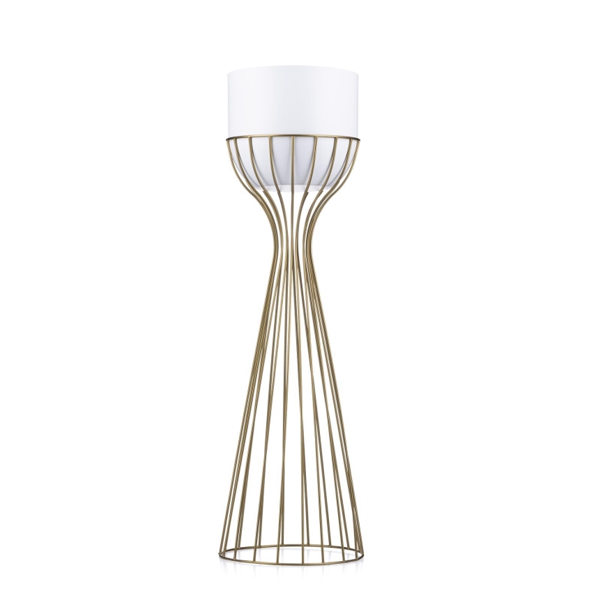 Blomsterkrukke metal LOFT 68x20 cm guldfarvet/hvid