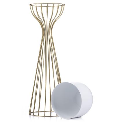 Blomsterkrukke metal LOFT 68x20 cm guldfarvet/hvid