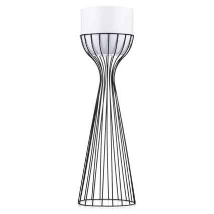Blomsterkrukke metal LOFT 68x20 cm sort/hvid