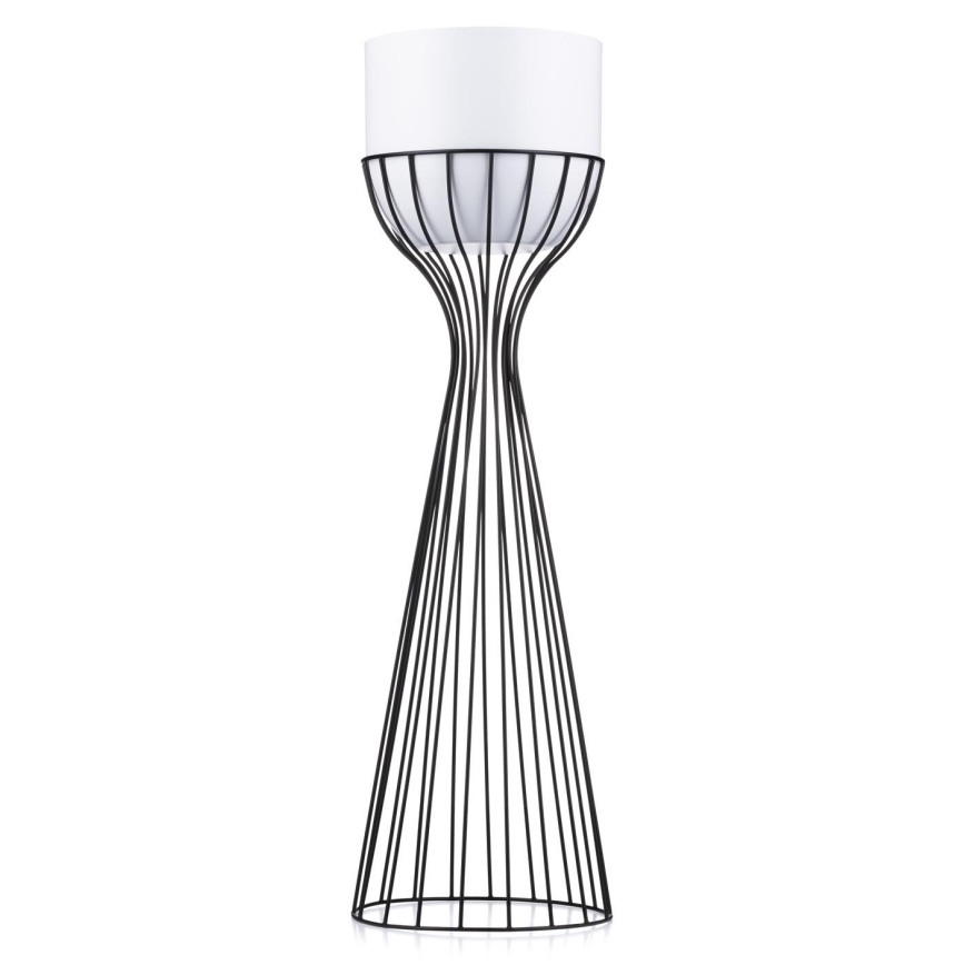 Blomsterkrukke metal LOFT 68x20 cm sort/hvid