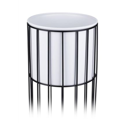 Blomsterkrukke metal LOFT 70x20 cm sort/hvid