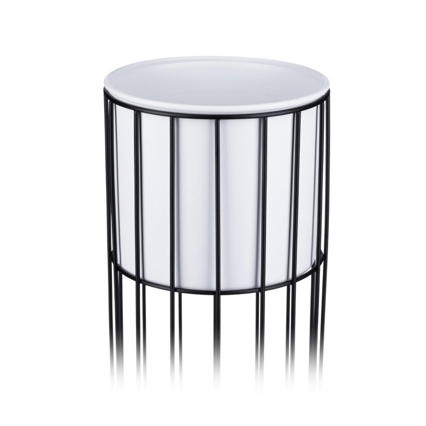Blomsterkrukke metal LOFT 70x20 cm sort/hvid