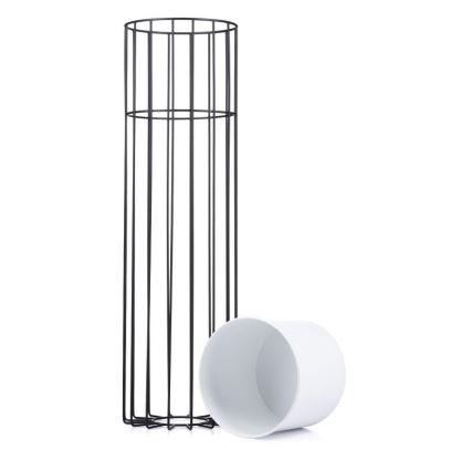Blomsterkrukke metal LOFT 70x20 cm sort/hvid