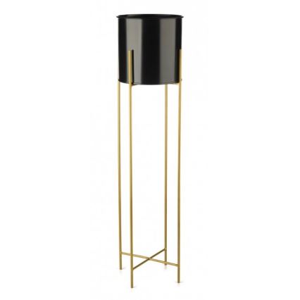 Blomsterkrukke OSLO 95x17 cm metal sort/guldfarvet