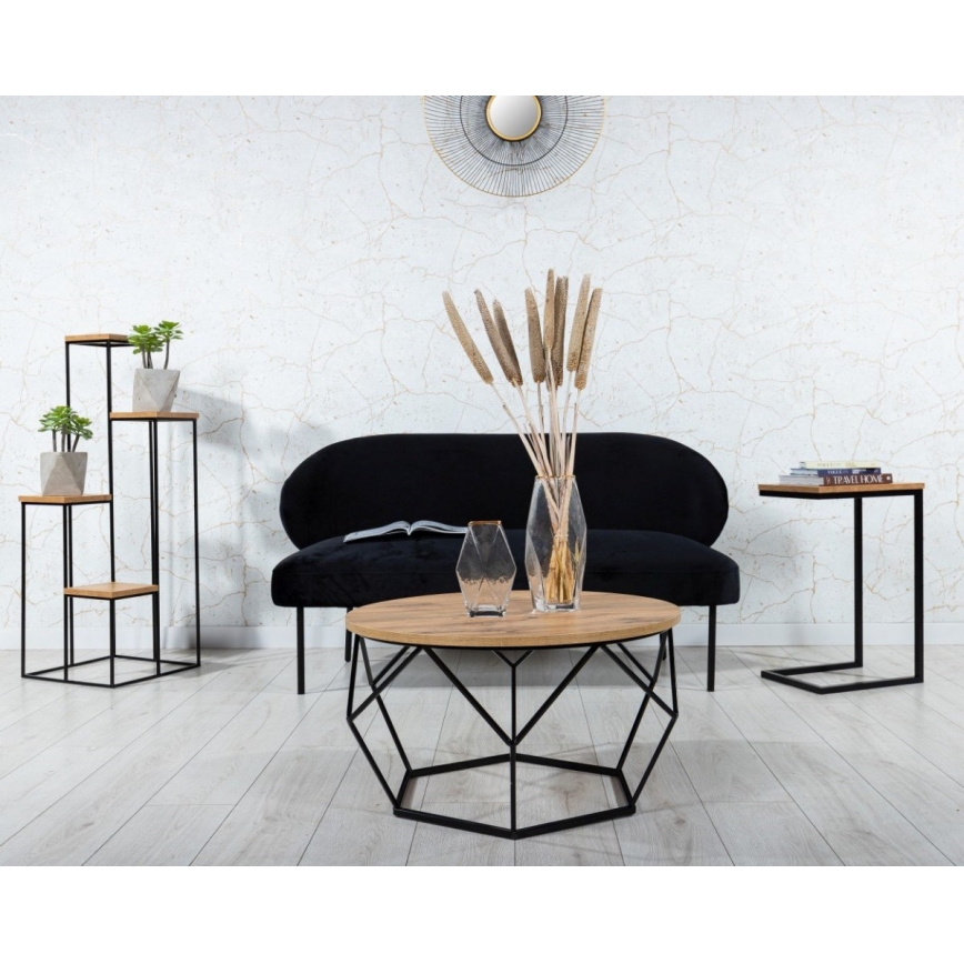 Blomsterstativ 110x40 cm sort/brun