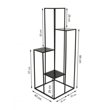 Blomsterstativ 110x40 cm sort