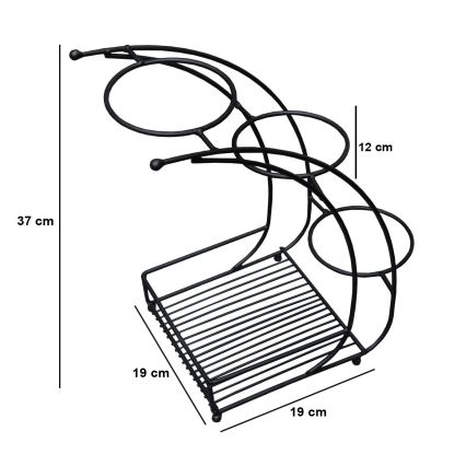 Blomsterstativ 37x19 cm sort/metal