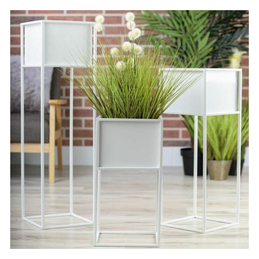 Blomsterstativ 90x24 cm hvid