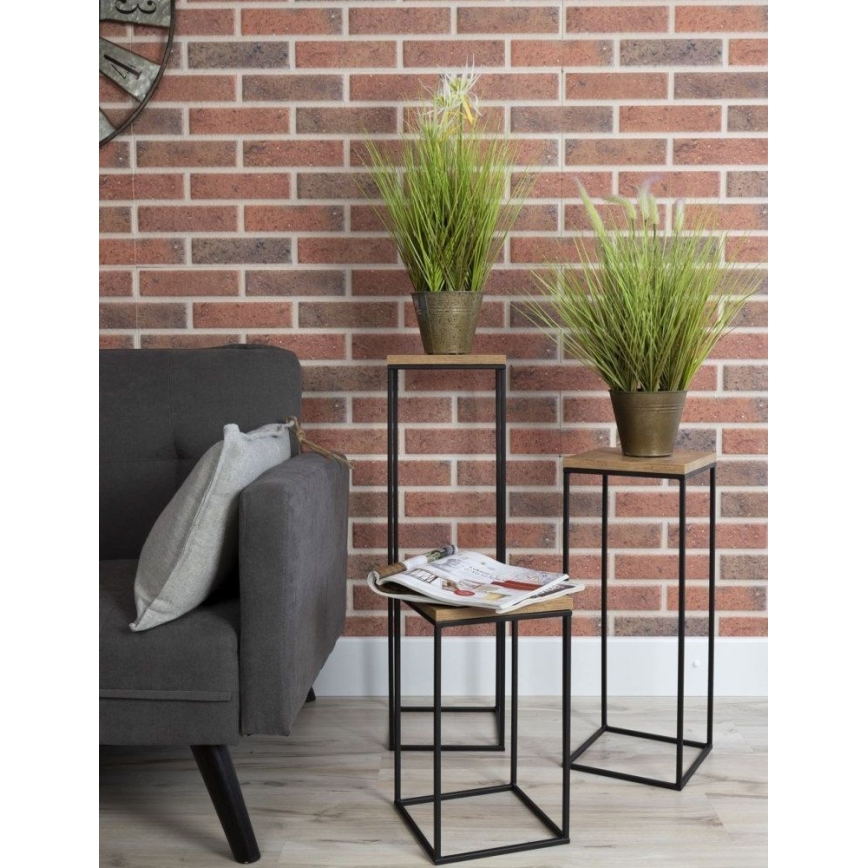 Blomsterstativ BASICLOFT 80x24 sort/brun