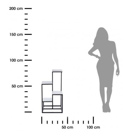 Blomsterstativ KASKADA 79x40 sort/hvid