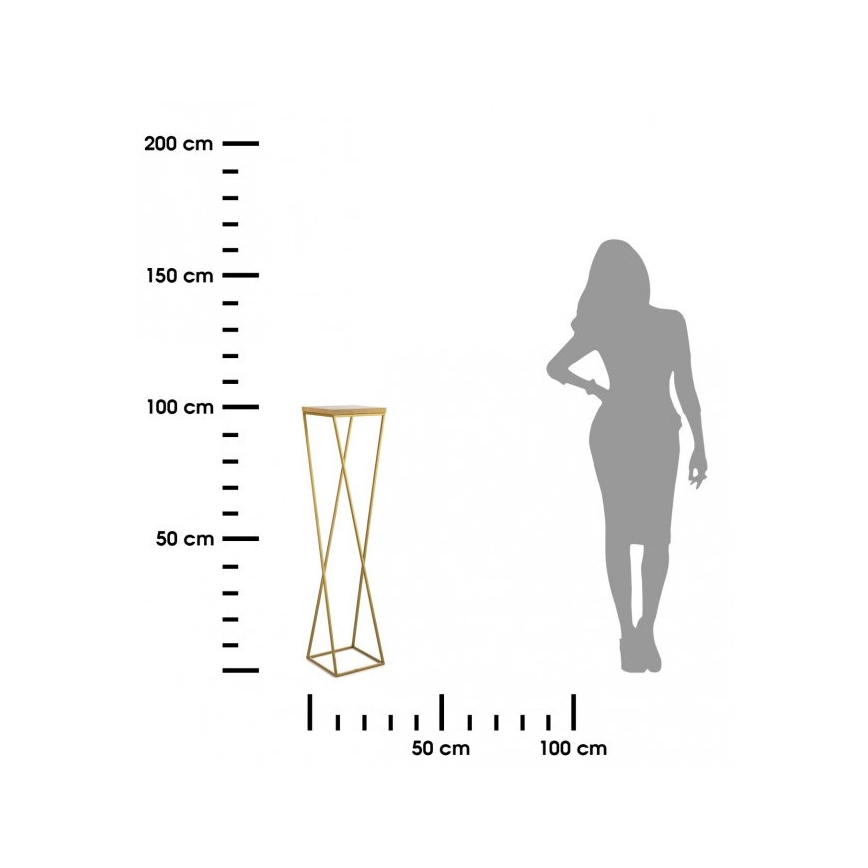 Blomsterstativ LOFT 100x24 cm guldfarvet/brun