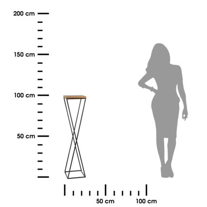 Blomsterstativ LOFT 100x24 cm sort/brun