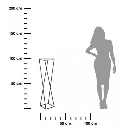 Blomsterstativ LOFT 100x24 cm sort/hvid