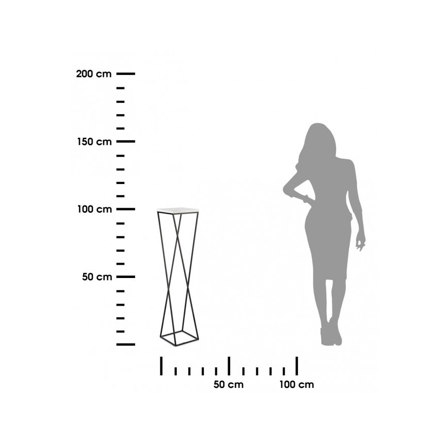 Blomsterstativ LOFT 100x24 cm sort/hvid