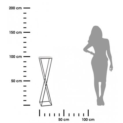 Blomsterstativ LOFT 100x24 cm sort/hvid