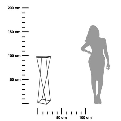 Blomsterstativ LOFT 100x24 cm sort