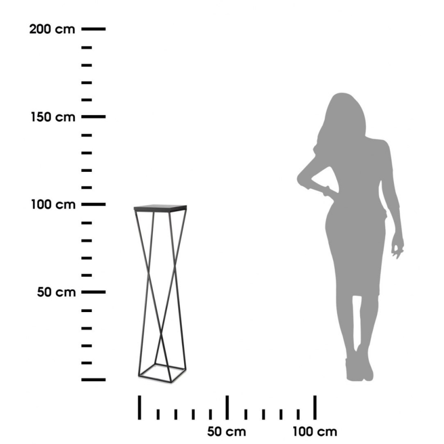 Blomsterstativ LOFT 100x24 cm sort