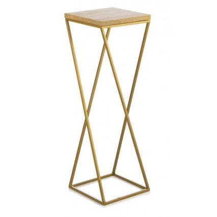 Blomsterstativ LOFT 70x24 cm guldfarvet/brun