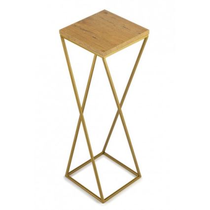 Blomsterstativ LOFT 70x24 cm guldfarvet/brun