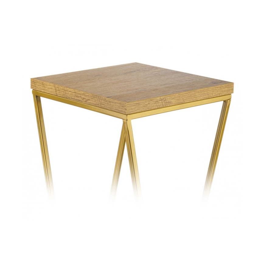 Blomsterstativ LOFT 70x24 cm guldfarvet/brun