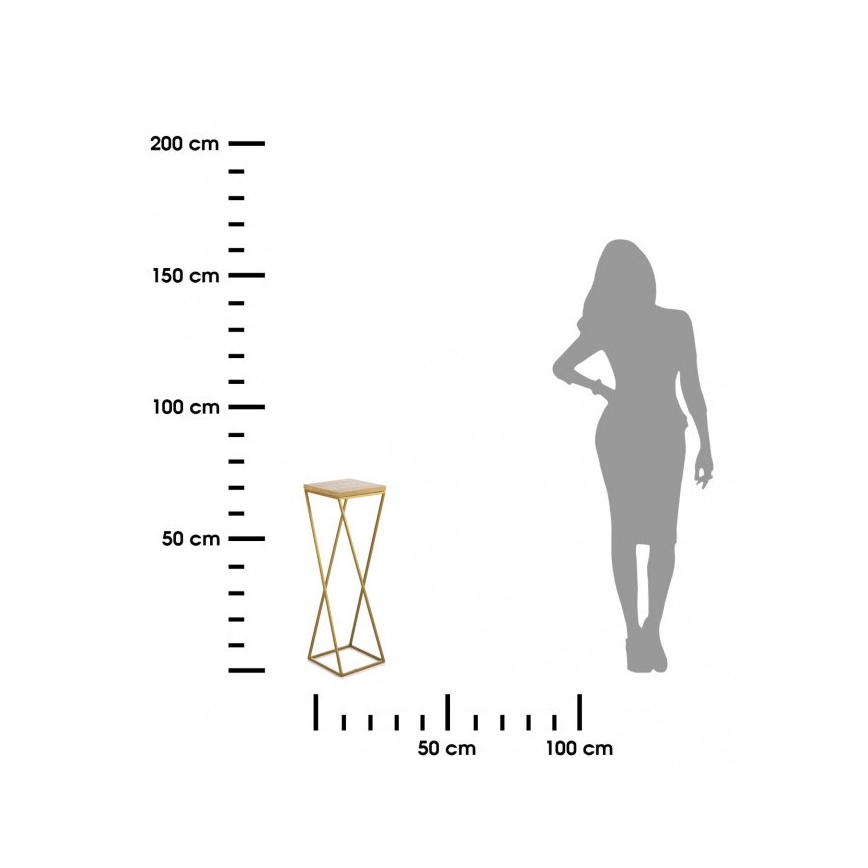 Blomsterstativ LOFT 70x24 cm guldfarvet/brun