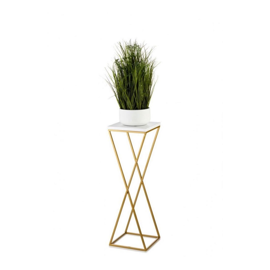 Blomsterstativ LOFT 70x24 cm guldfarvet/hvid