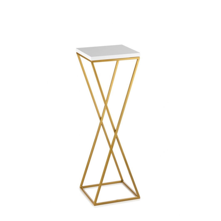 Blomsterstativ LOFT 70x24 cm guldfarvet/hvid