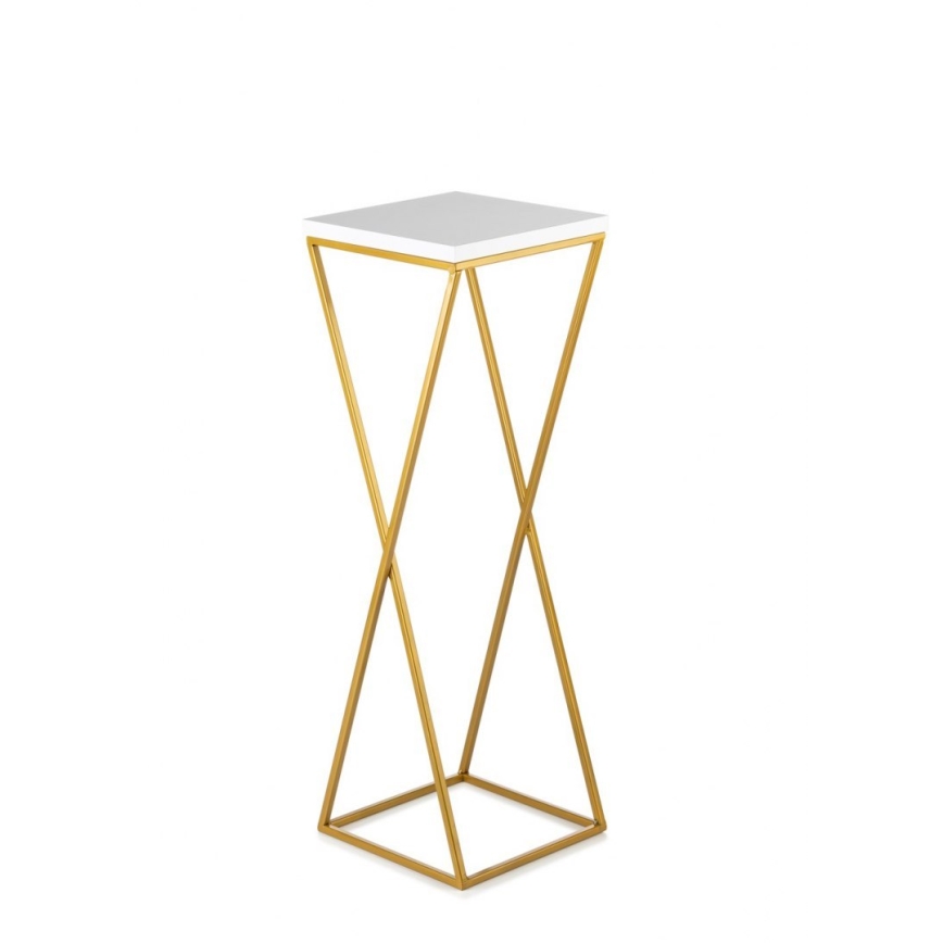 Blomsterstativ LOFT 70x24 cm guldfarvet/hvid
