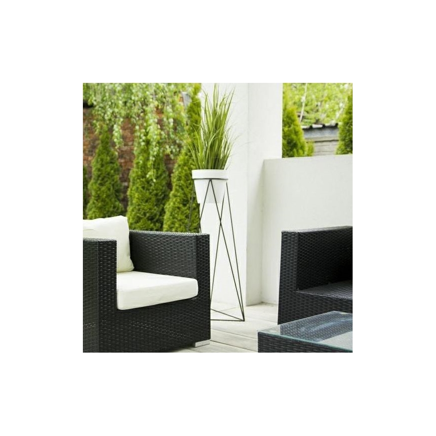 Blomsterstativ med krukke TRIANGL 90x50 cm sort
