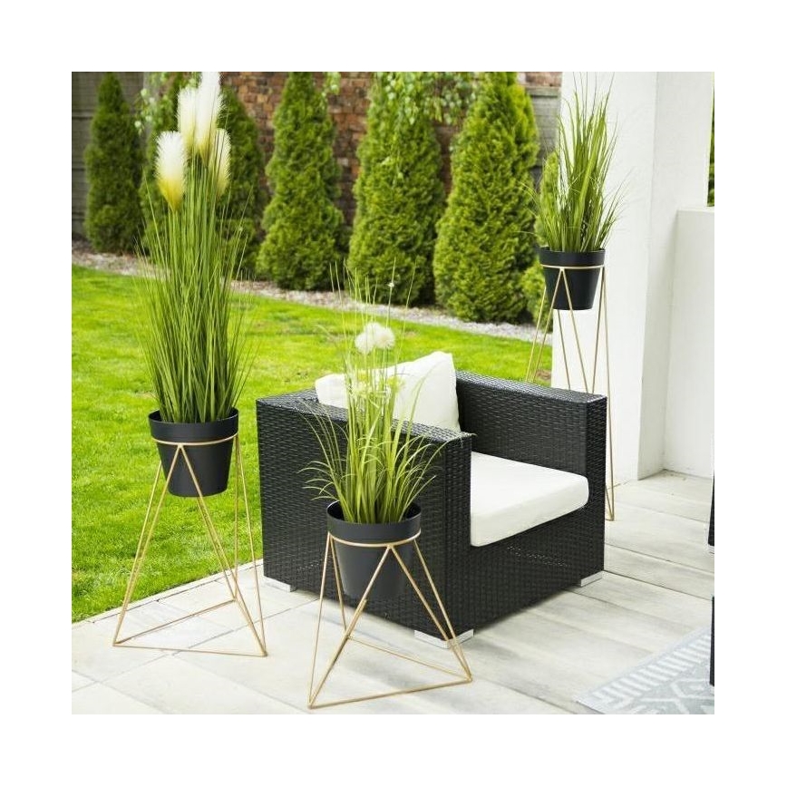 Blomsterstativ TRIANGL 90x50 cm guldfarvet
