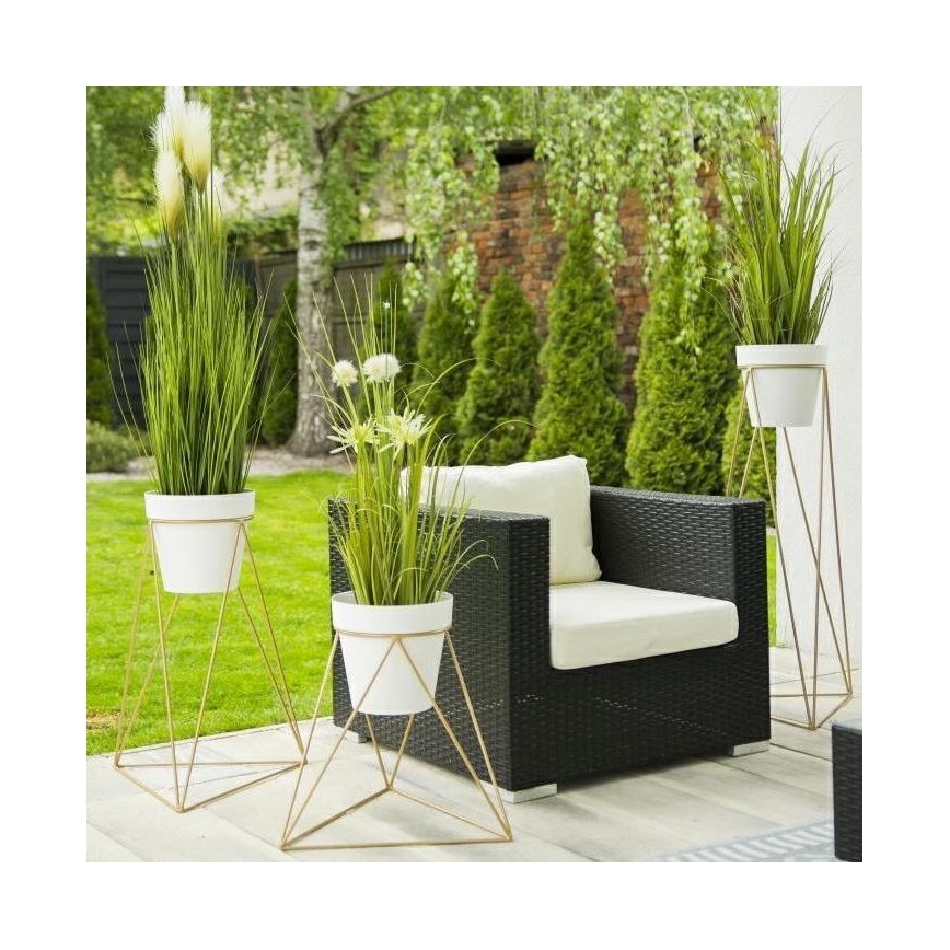 Blomsterstativ TRIANGL 90x50 cm guldfarvet