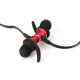 Bluetooth høretelefoner med mikrofon og MicroSD sort/rød
