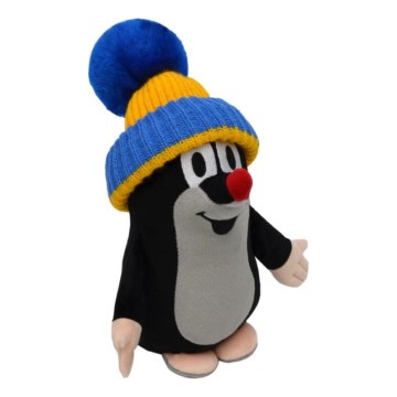 Blød plysmuldvarp med hue, 25 cm