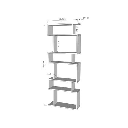 Bogreol BATES 160x60 cm hvid/eg
