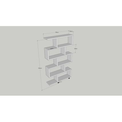 Bogreol ELIF 156x90 cm hvid