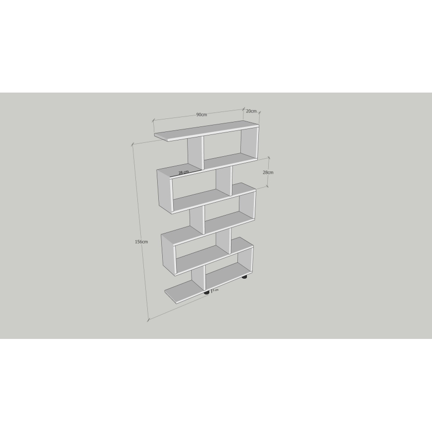 Bogreol ELIF 156x90 cm hvid