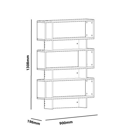 Bogreol ELZE 130,8x90 cm hvid