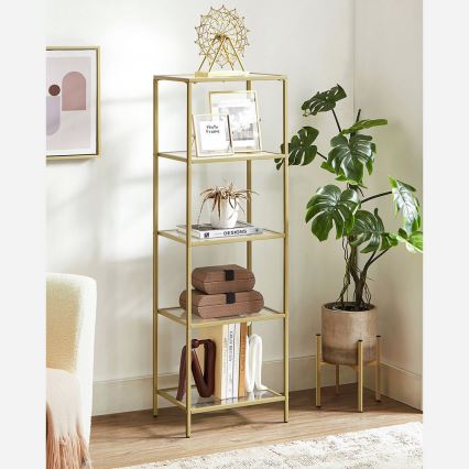 Bogreol GLASY 40x125x30 cm guld