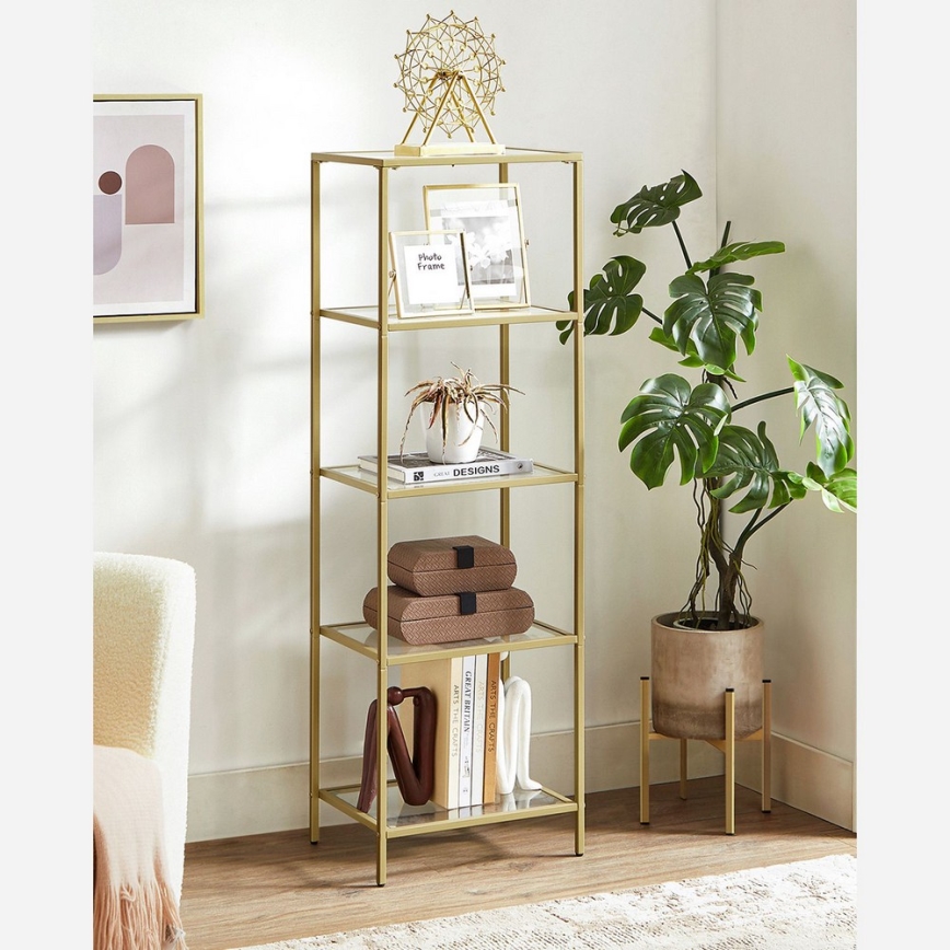 Bogreol GLASY 40x125x30 cm guld