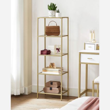 Bogreol GLASY 40x125x30 cm guld